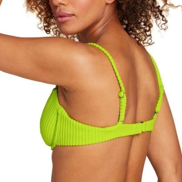 Andie The Bermuda Top Ribbed Terry Neon Lemon Size Small - Picture 2 of 5